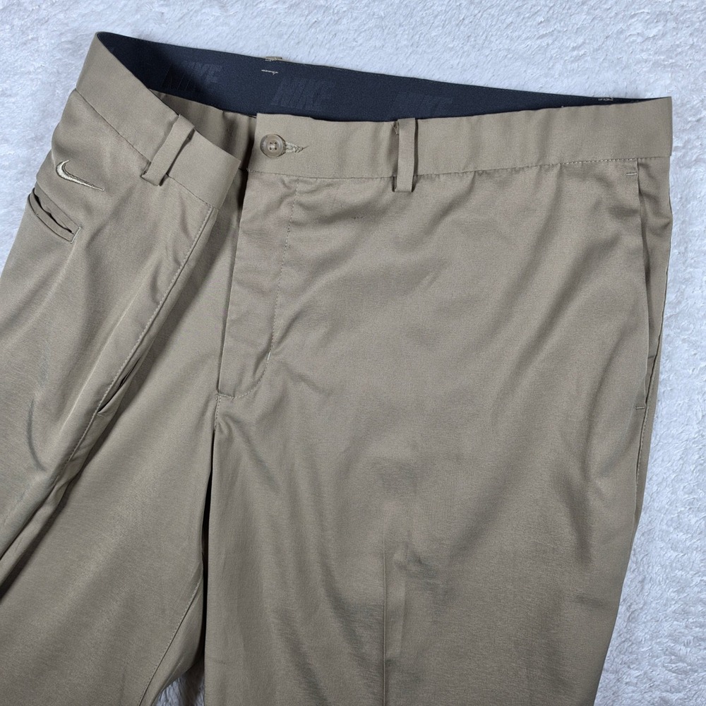 Nike Flex Golf Pants Mens 42/30 Beige BV6065-247 Stretch Flat Front Trousers